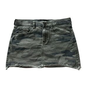 Express Green Gray Mini Cargo Skirt
